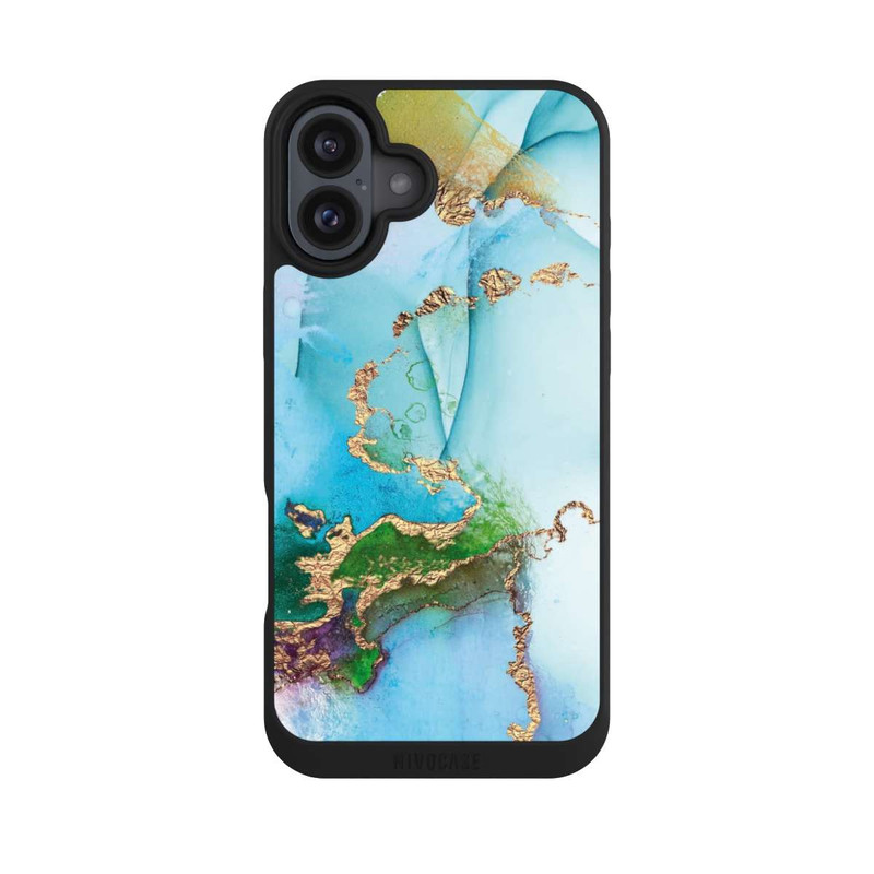 iPhone 16 Plus NIVOpure Bunter Marmor-Glitzer-Look