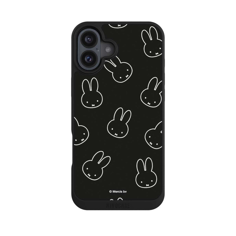iPhone 16 Plus NIVOpure Miffy Muster Schwarz