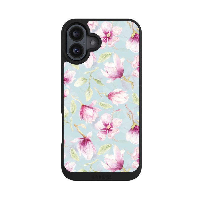 iPhone 16 Plus NIVOpure Magnolias sur bleu