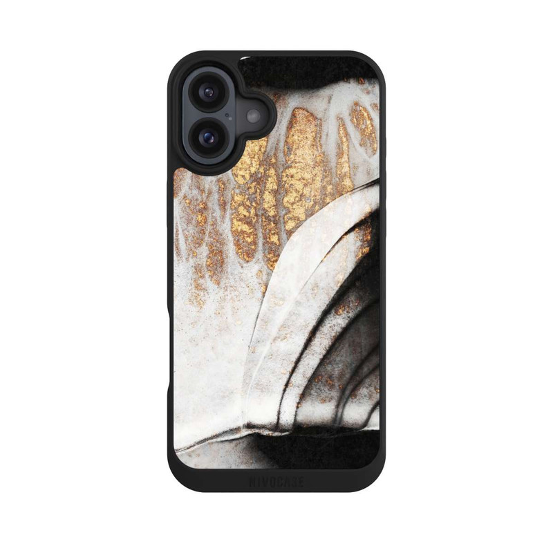 iPhone 16 Plus NIVOpure Veines noires et dorées