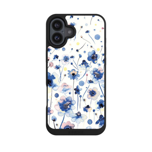 Apple iPhone 16 Plus NIVOpure Watercolor Ink Blue Flowers