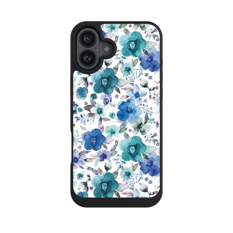 iPhone 16 Plus NIVOpure Winterblumensträuße Blau