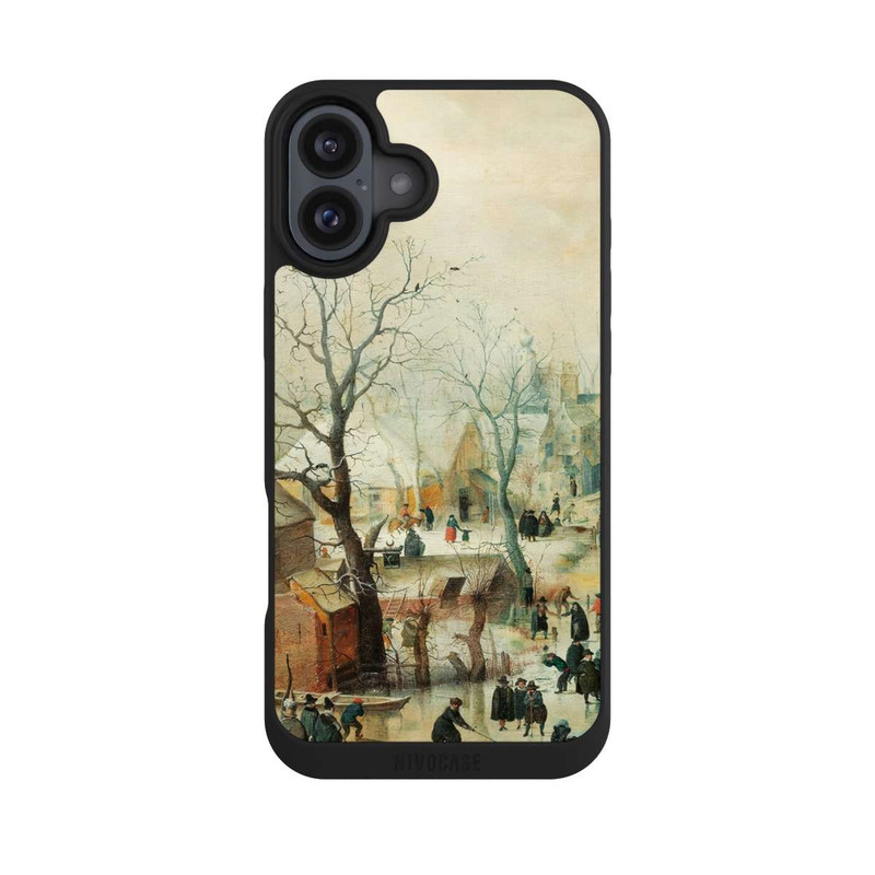 iPhone 16 Plus NIVOpure Winterlandschaft mit Schlittschuhläufern - Hendrick Avercamp