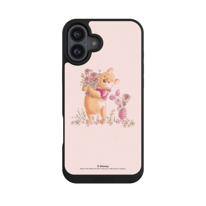 iPhone 16 Plus NIVOpure Winnie & Porcinet avec des Fleurs
