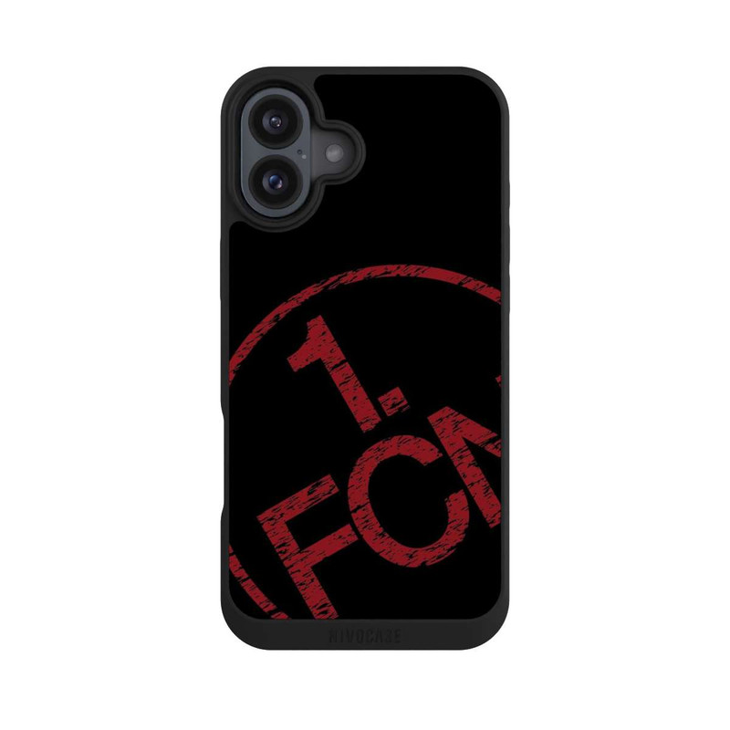 iPhone 16 Plus NIVOpure FCN Logo Rot Texture in Hintergrund Schwarz