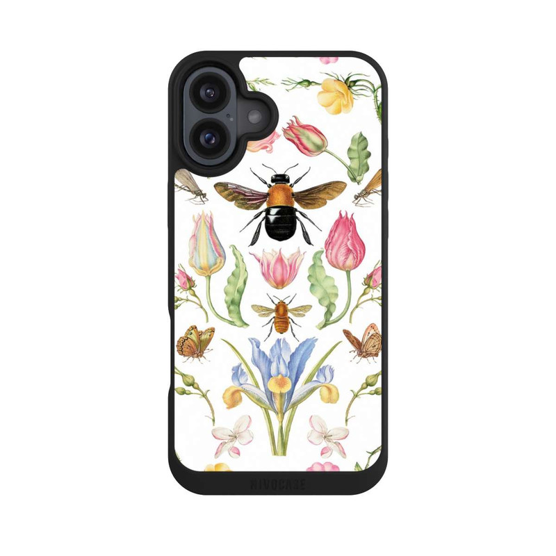 iPhone 16 Plus NIVOpure Wildblumen mit Biene weiß