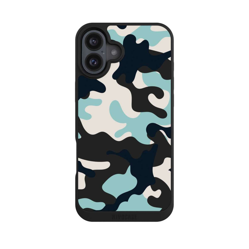 iPhone 16 Plus NIVOpure Blaues Camouflage