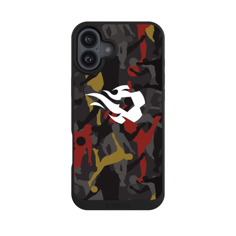 iPhone 16 Plus NIVOpure Belgische Rote Flammen Camouflage