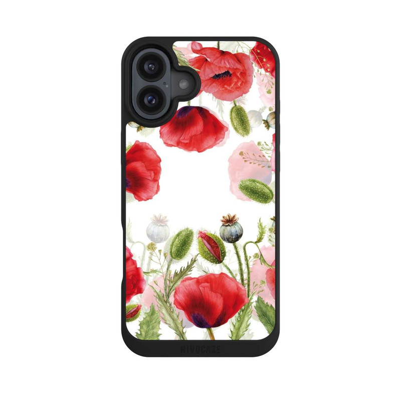 iPhone 16 Plus NIVOpure Rahmen aus Mohnblumen