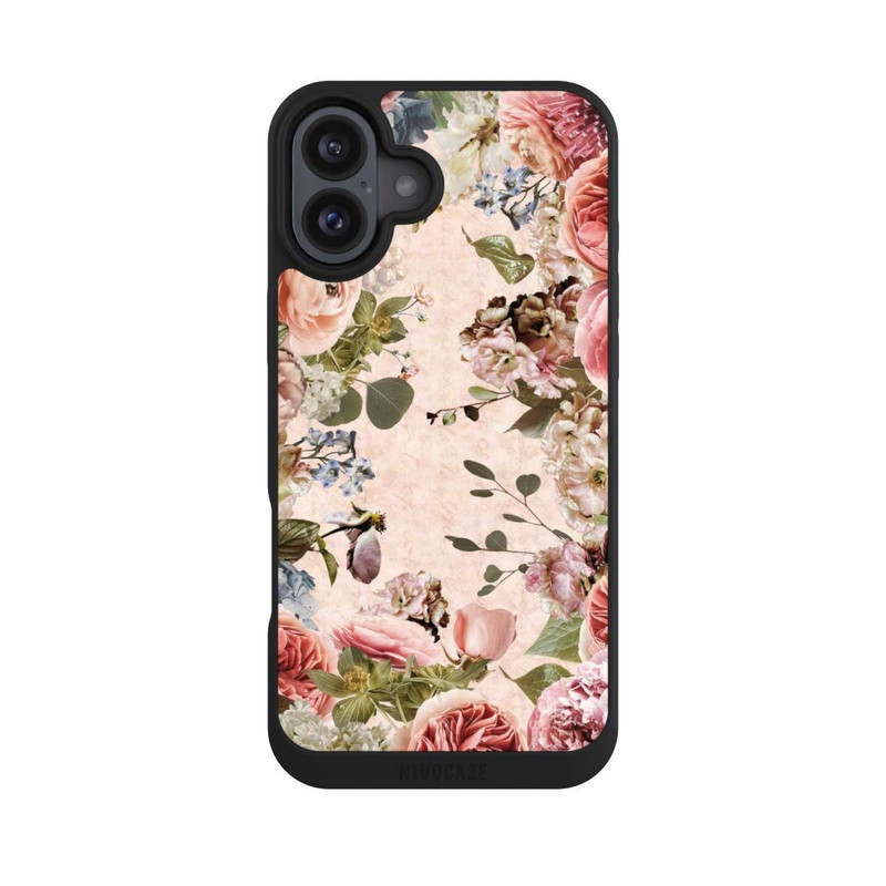 iPhone 16 Plus NIVOpure Blumenrahmen Pfingstrosen Pastell