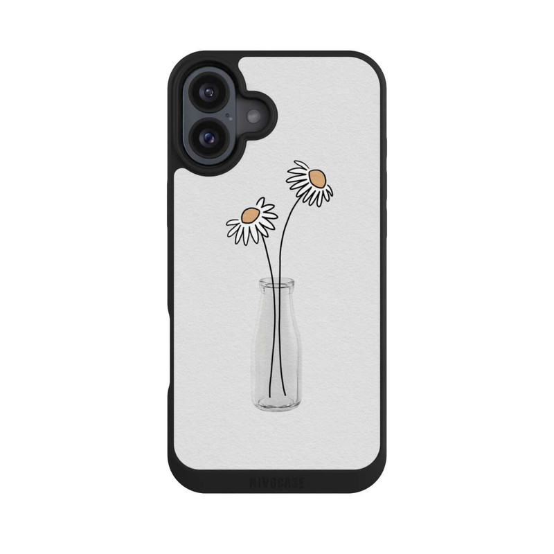 iPhone 16 Plus NIVOpure Stillleben mit weißen Gänseblümchen