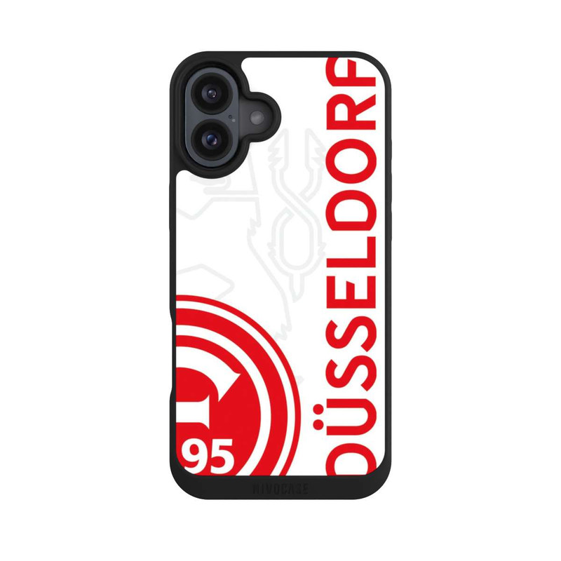 iPhone 16 Plus NIVOpure Fortuna Düsseldorf-Trikotdesign Weiss
