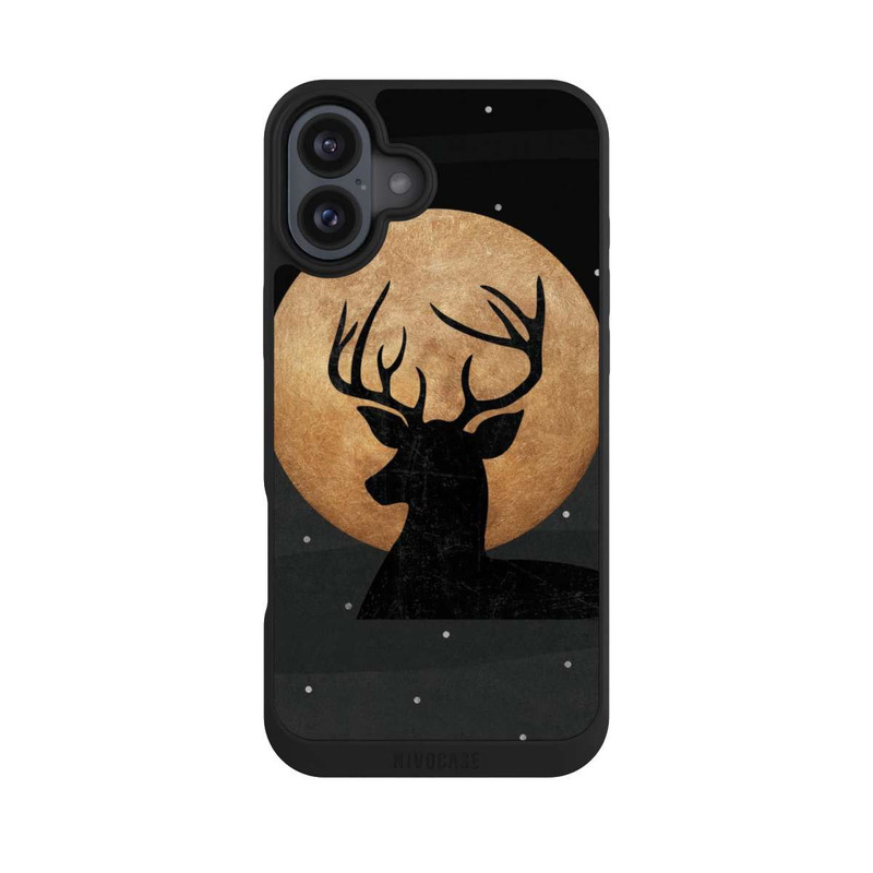 iPhone 16 Plus NIVOpure Cerf et lune d'or