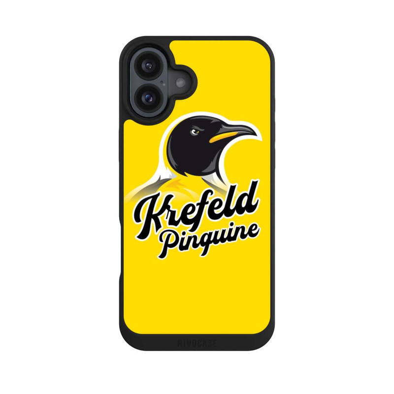 iPhone 16 Plus NIVOpure Krefeld Pinguine Typo Gelb
