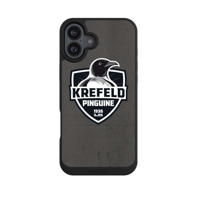 iPhone 16 Plus NIVOpure Krefeld Pinguine Logo Schwarz und Weiß