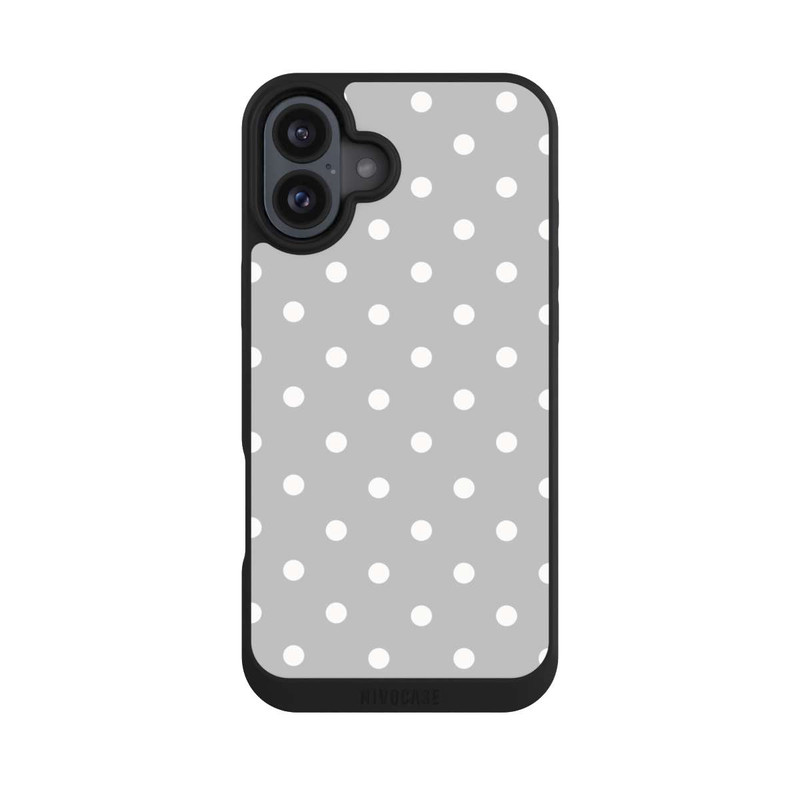 iPhone 16 Plus NIVOpure Polka Dots Grau