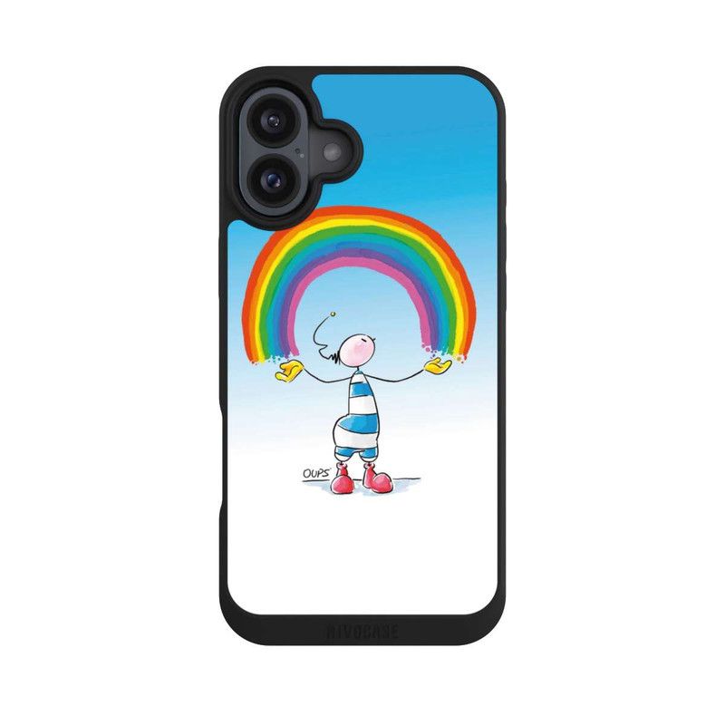 iPhone 16 Plus NIVOpure Regenbogen Blau
