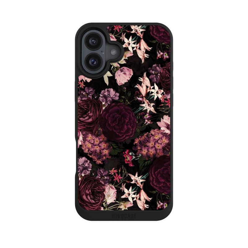 iPhone 16 Plus NIVOpure Fond Fleur Violet Foncé