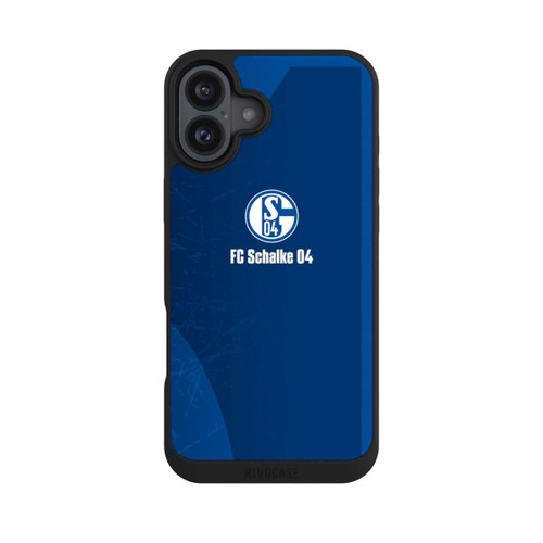 Apple iPhone 16 Plus NIVOpure Schalke 04 Blauer Hintergrund Mit Logo