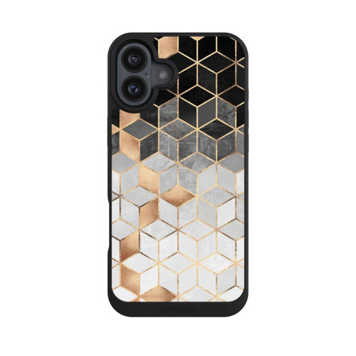 Apple iPhone 16 Plus NIVOpure Cubes Sombres &amp; Dorés