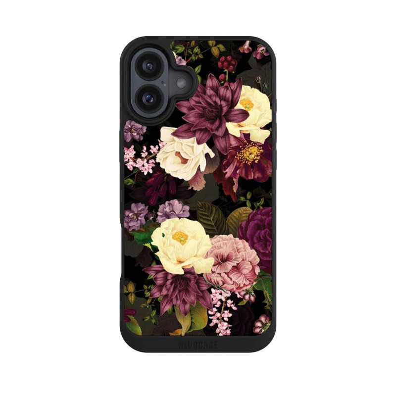 iPhone 16 Plus NIVOpure Dunkle Blumen Bienen
