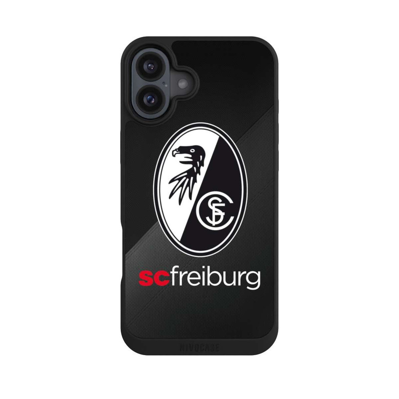 iPhone 16 Plus NIVOpure Zwei Texturen mit dem Schriftzug SC Freiburg