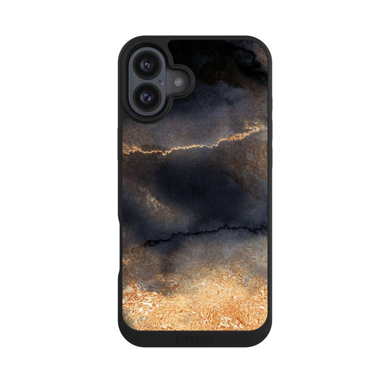 iPhone 16 Plus NIVOpure Schwarzer Marmor Goldstaub Look