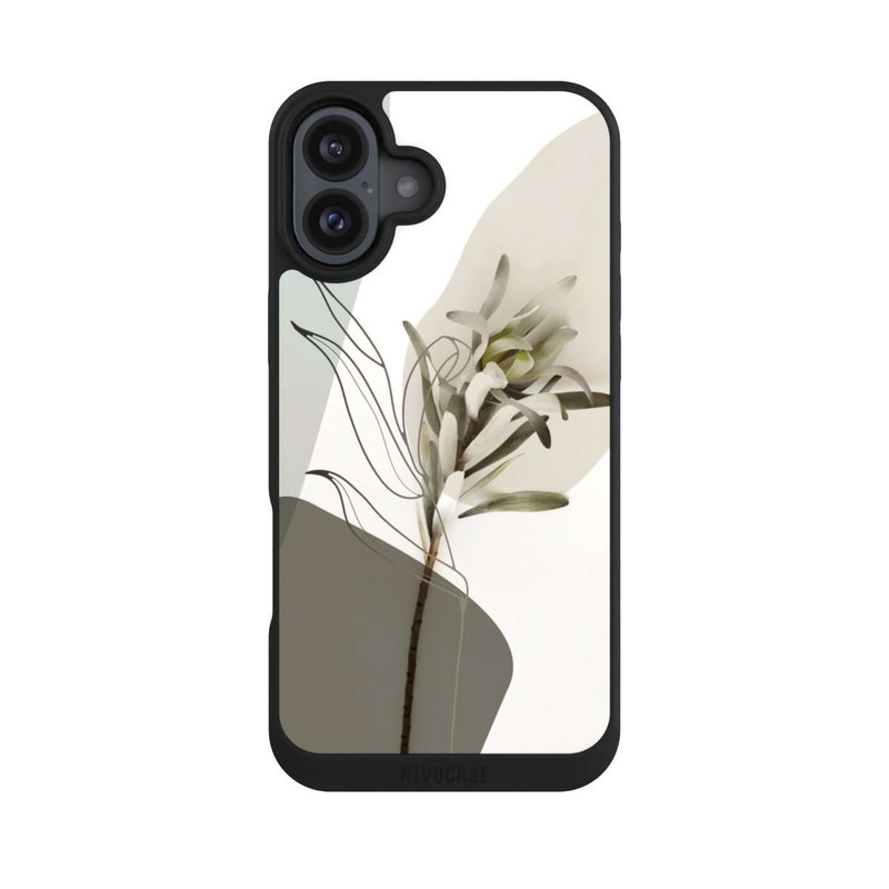 iPhone 16 Plus NIVOpure Boho Line Art Olivgrün