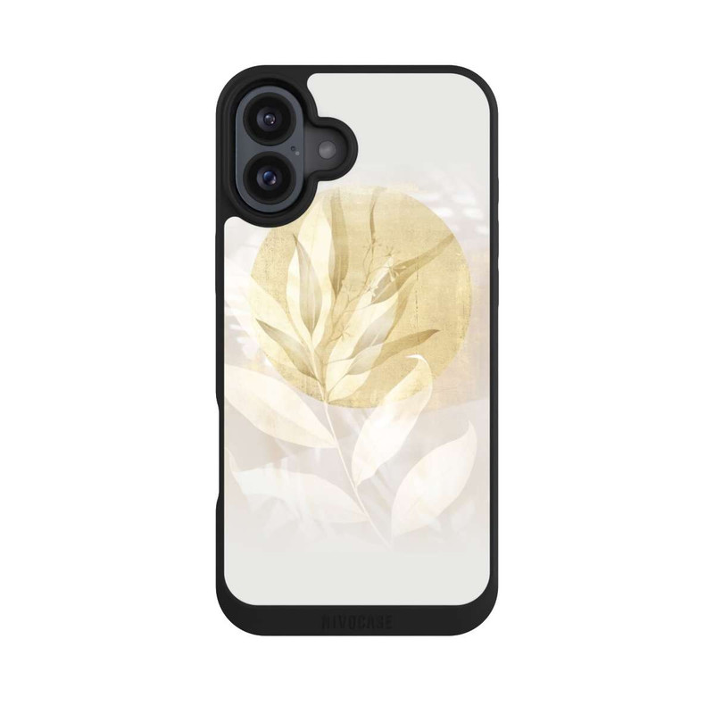 iPhone 16 Plus NIVOpure Boho Gold Blumen Kunst