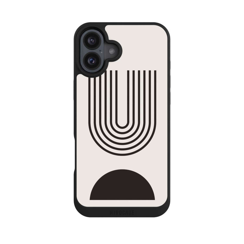 iPhone 16 Plus NIVOpure Moderne Kunst Schwarze Linien