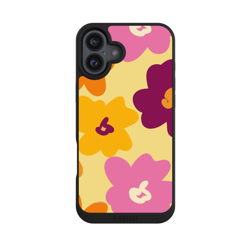 iPhone 16 Plus NIVOpure Fleurs Colorées Rétro
