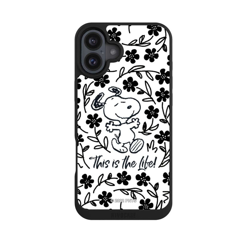 iPhone 16 Plus NIVOpure Snoopy This Is The Life Noir & Blanc
