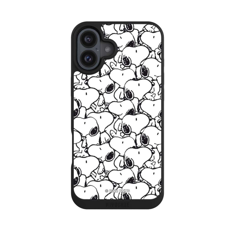 iPhone 16 Plus NIVOpure Snoopy Muster Schwarz und Weiß