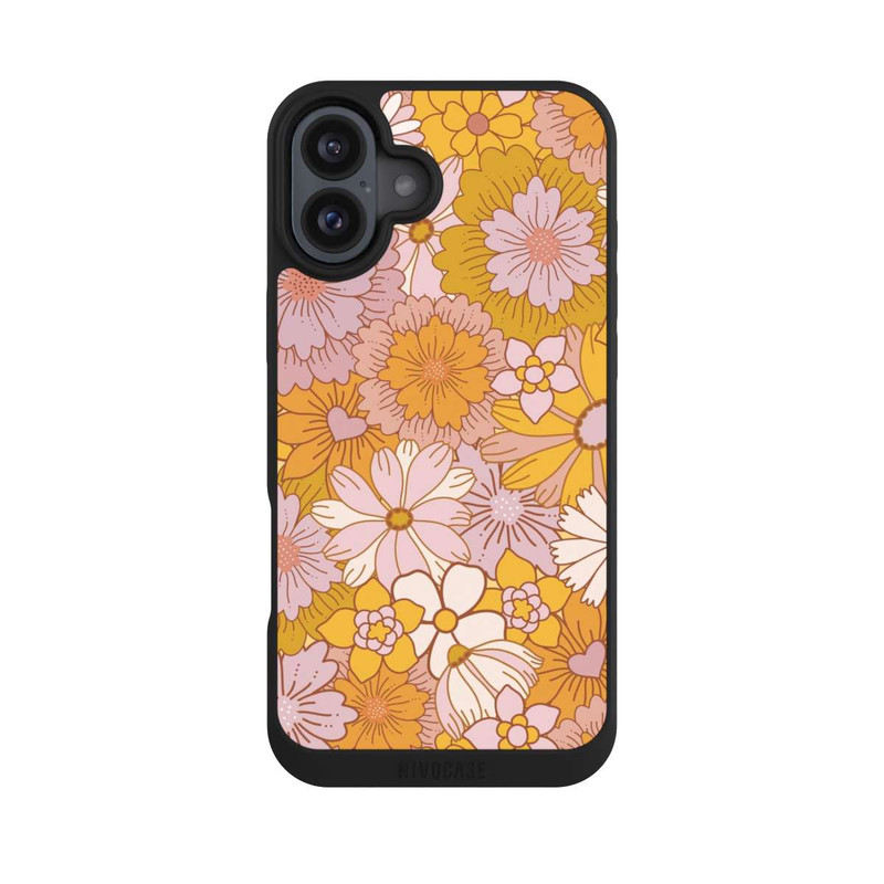 iPhone 16 Plus NIVOpure Fleurs Rétro Jaunes