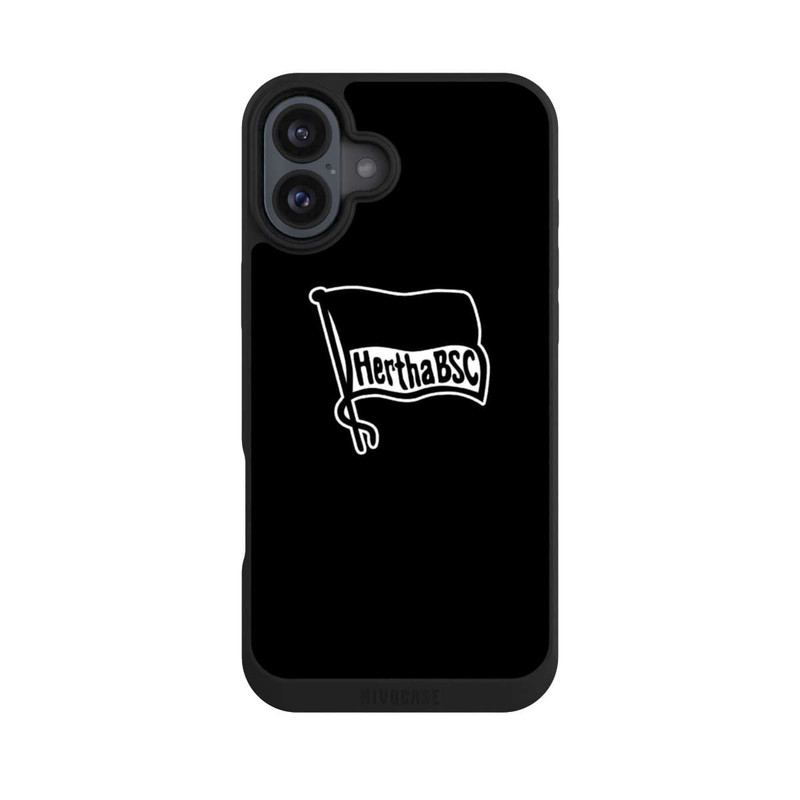 iPhone 16 Plus NIVOpure Hertha BSC Schwarzer Hintergrund