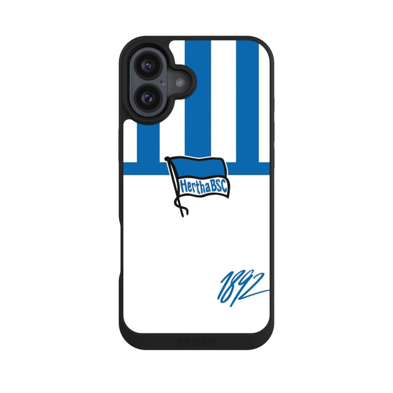 iPhone 16 Plus NIVOpure Blau und Weiß Horizontal Streifen