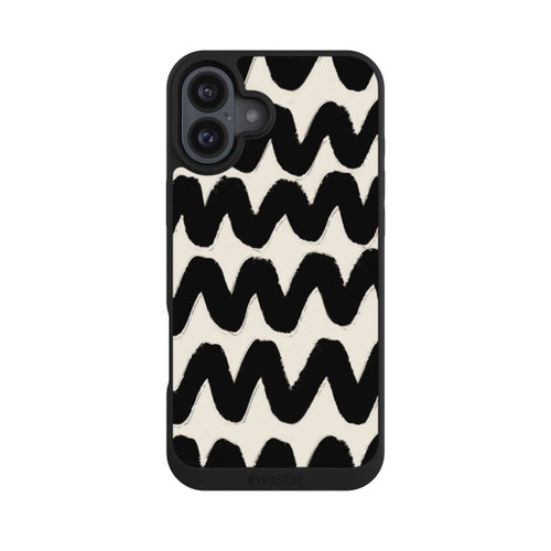 Apple iPhone 16 Plus NIVOpure Vagues Noires Pattern