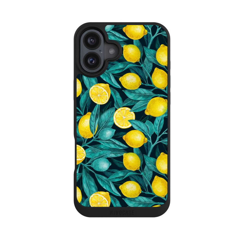 iPhone 16 Plus NIVOpure Citrons et feuilles sombres