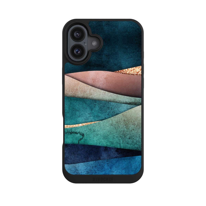 iPhone 16 Plus NIVOpure Vagues bleu-or