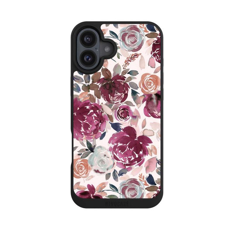 iPhone 16 Plus NIVOpure Pivoines et roses d'automne Rose