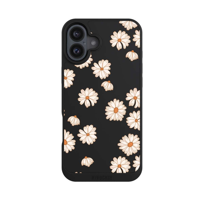 iPhone 16 Plus NIVOpure Flowerpower Tapete Weiss