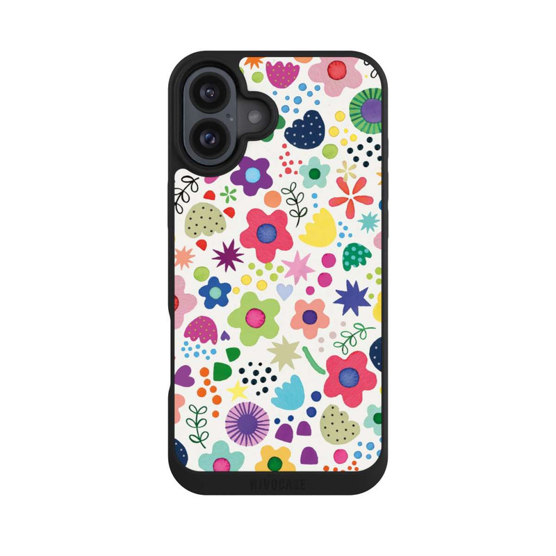 iPhone 16 Plus NIVOpure Fleurs psychédéliques colorées