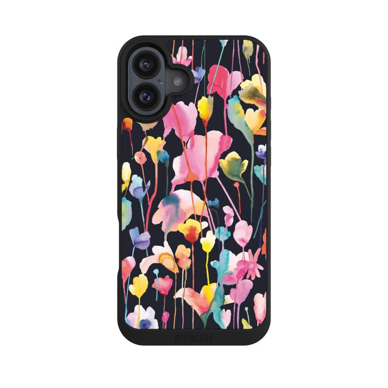 iPhone 16 Plus NIVOpure Wildblumen schwarz