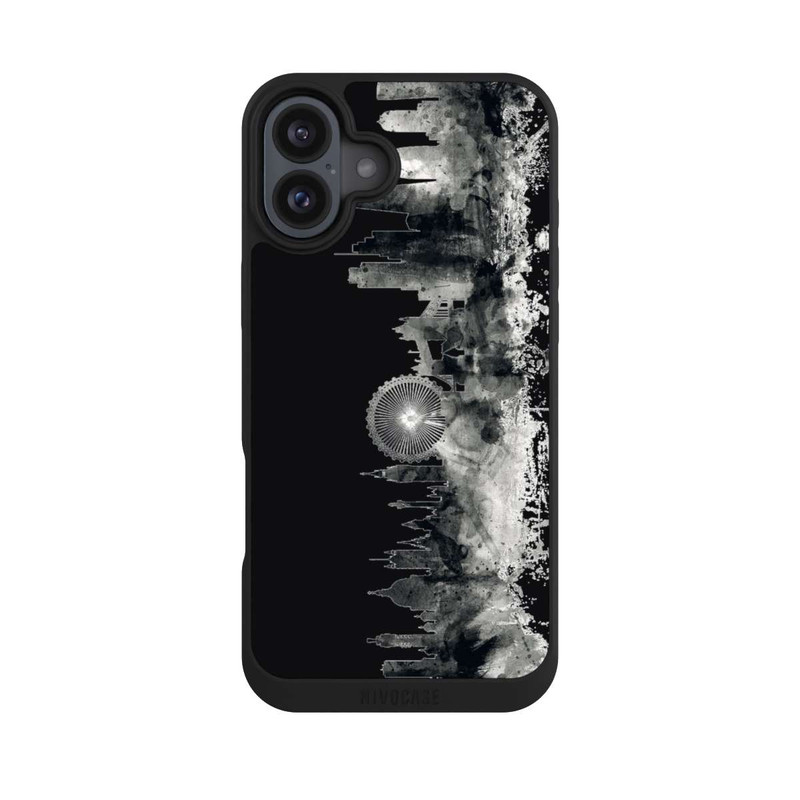 iPhone 16 Plus NIVOpure London Ligne d'horizon BW Noir