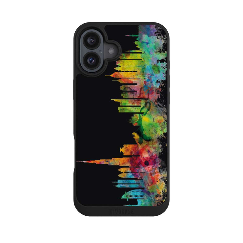 iPhone 16 Plus NIVOpure Ligne d'horizon de Dubaï noire