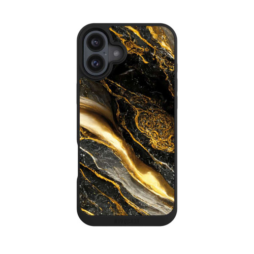 Apple iPhone 16 Plus NIVOpure Schwarze Marmor Goldschichten