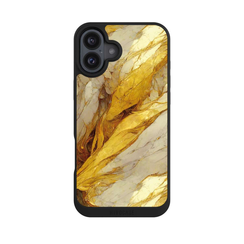 iPhone 16 Plus NIVOpure Weiße Marmor-Golddruckschichten