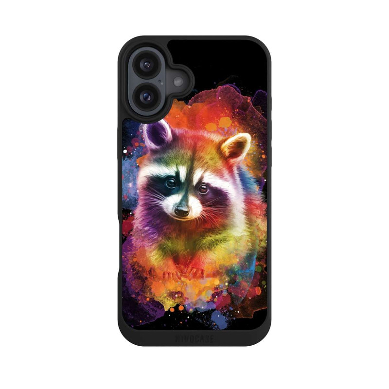 iPhone 16 Plus NIVOpure Happy Racoon Schwarz