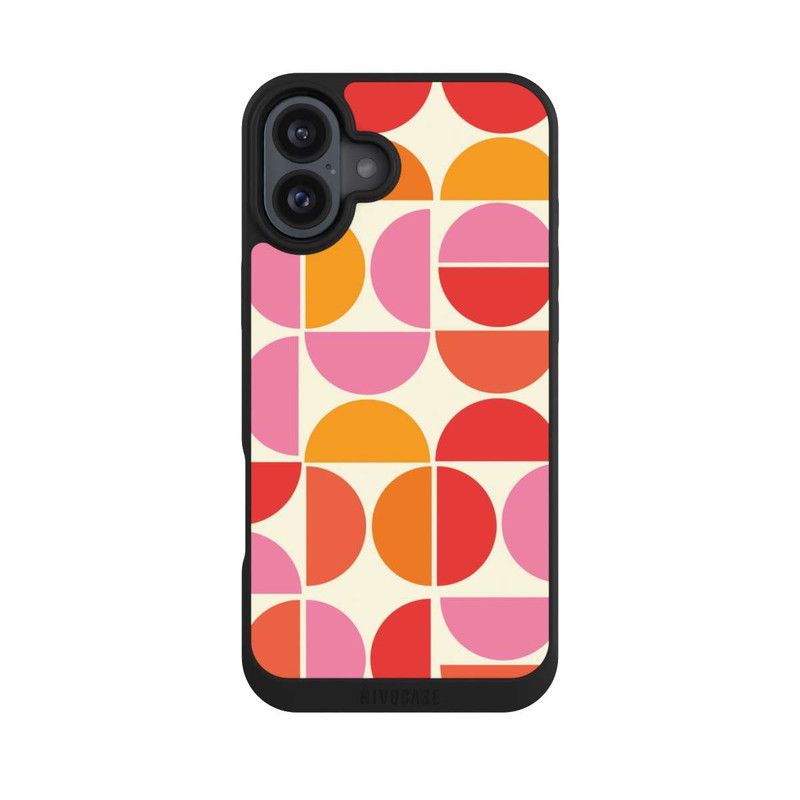 iPhone 16 Plus NIVOpure Retro Trend Muster Orange