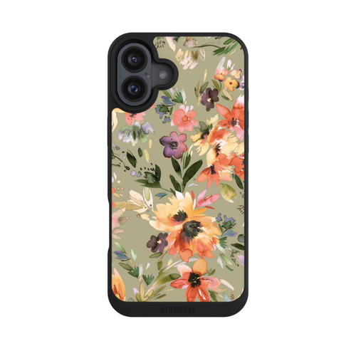 Apple iPhone 16 Plus NIVOpure Malerische tropische Blumen Salbeigrün